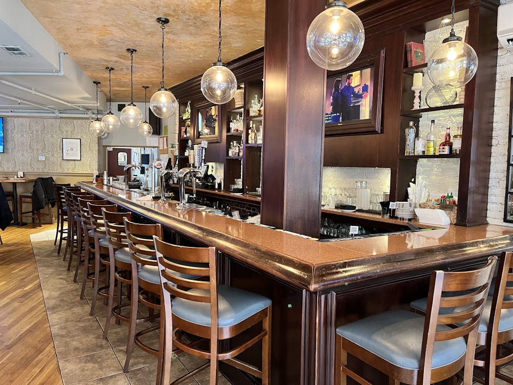 a store inside of a wooden table