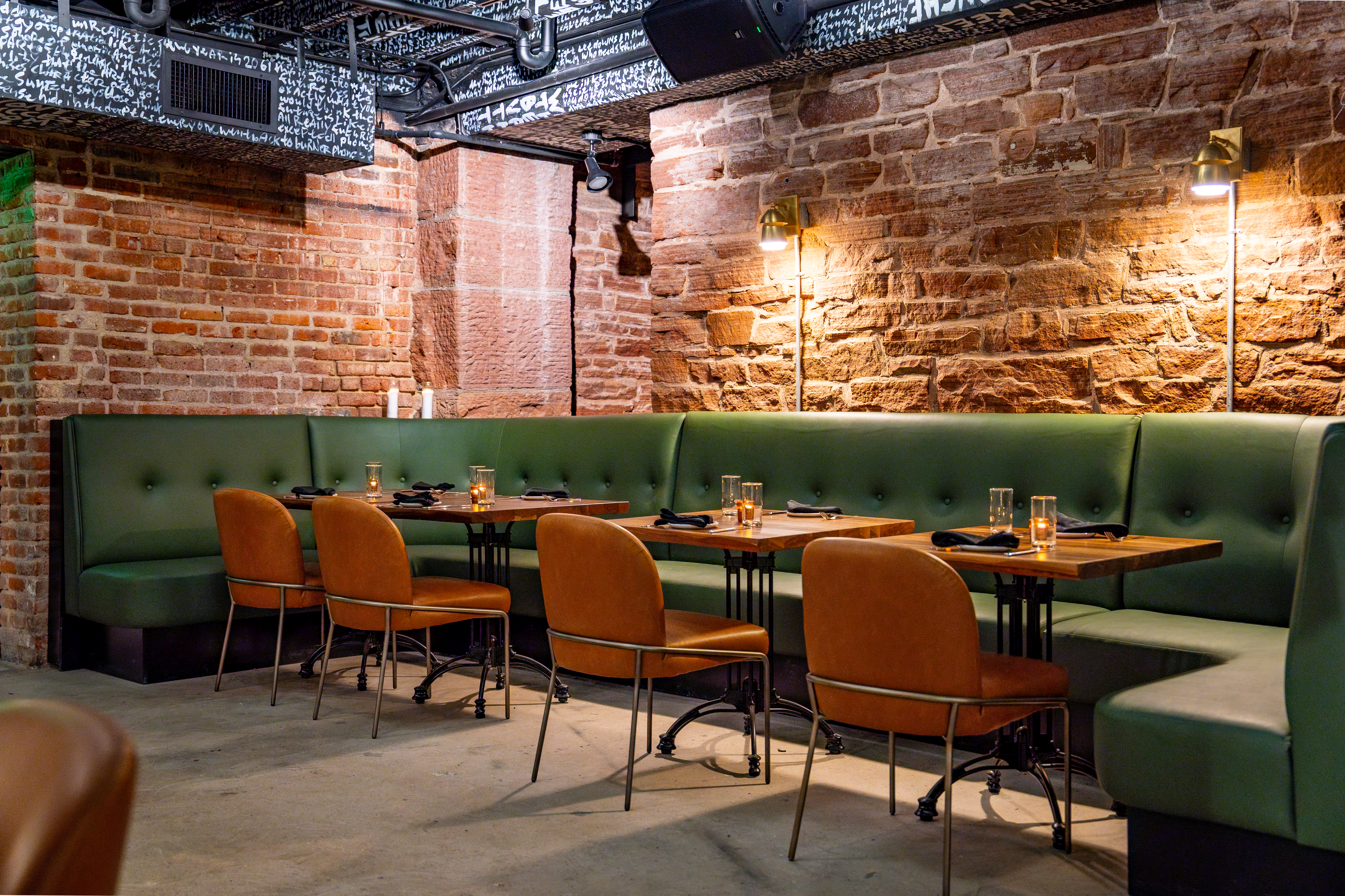 a chair next to a fireplace