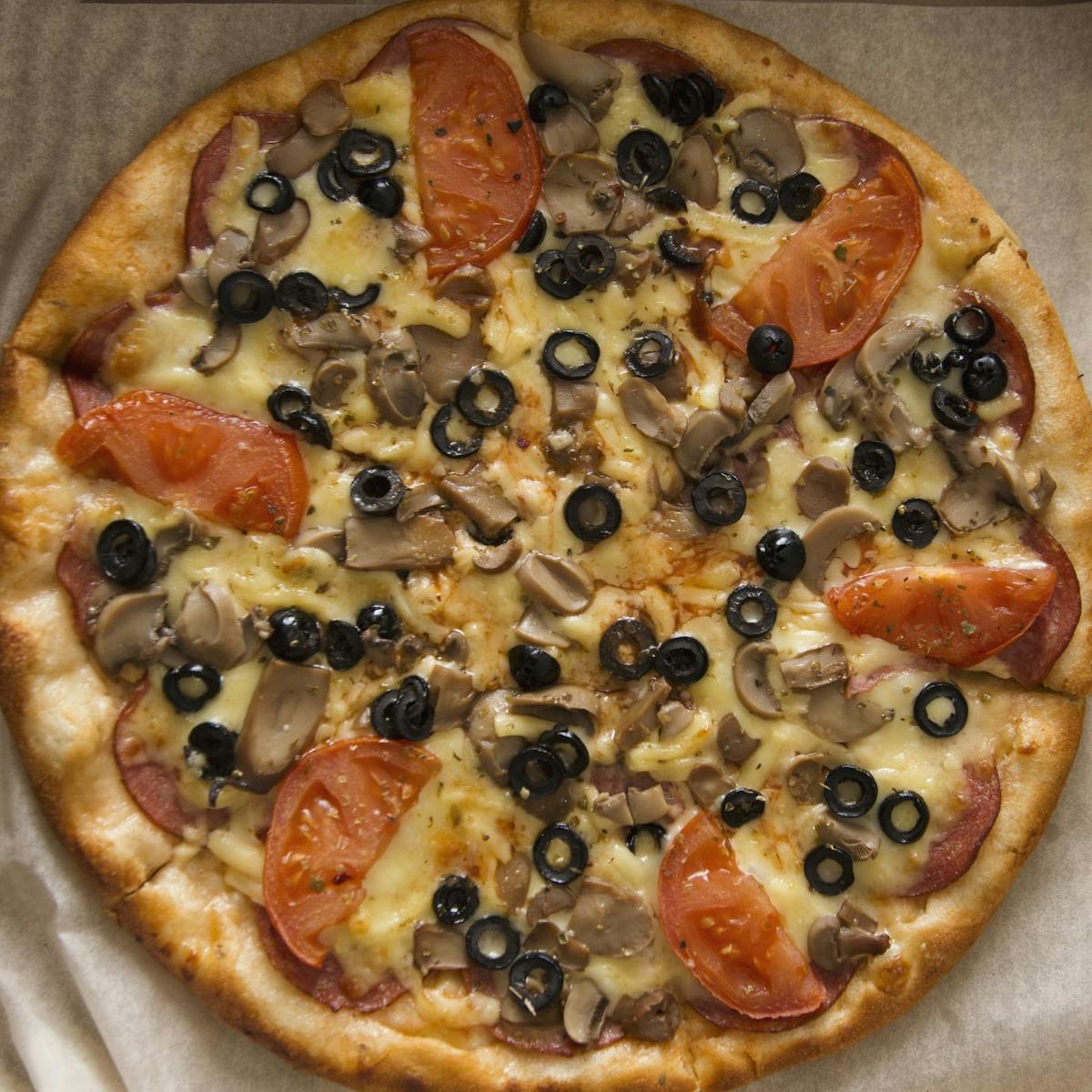 a close up of a slice of pizza