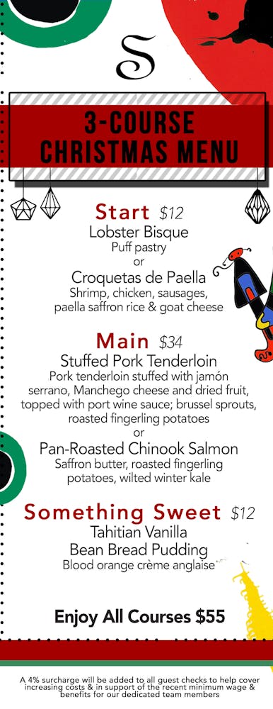 Cafe Seville Christmas Dinner 2022 Christmas Menu 2022 | Cafe Sevilla - Restaurant & Tapas - Southern  California
