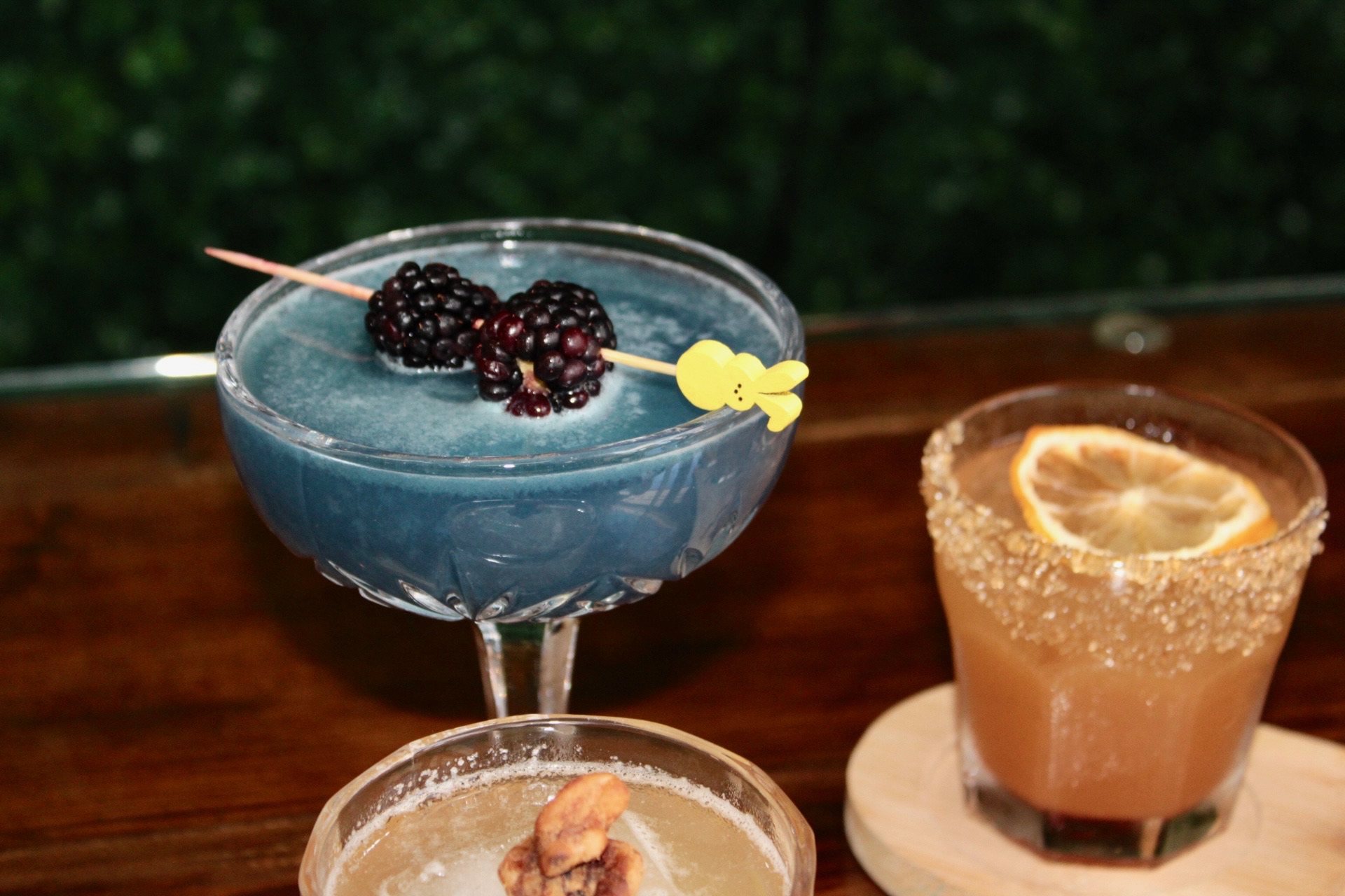 a glass cup on a plate