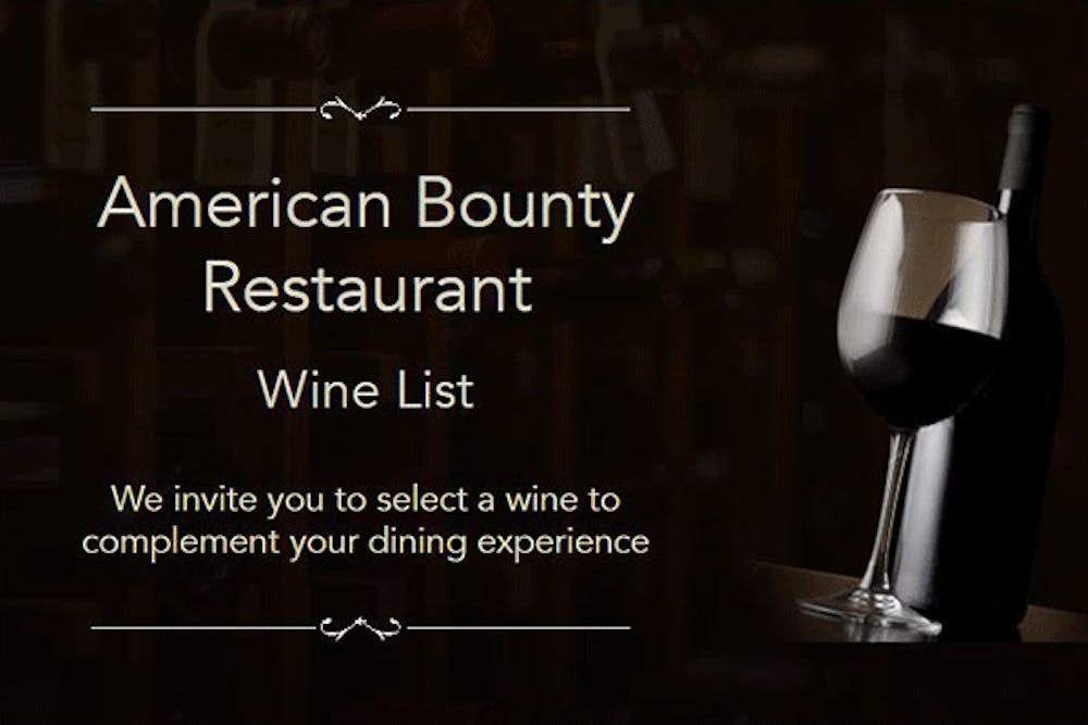 American Bounty Restaurant's Online Wine & Beverage List