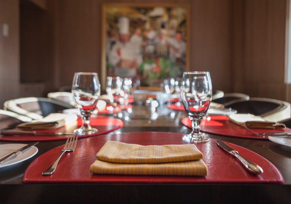 table setting in private dining room