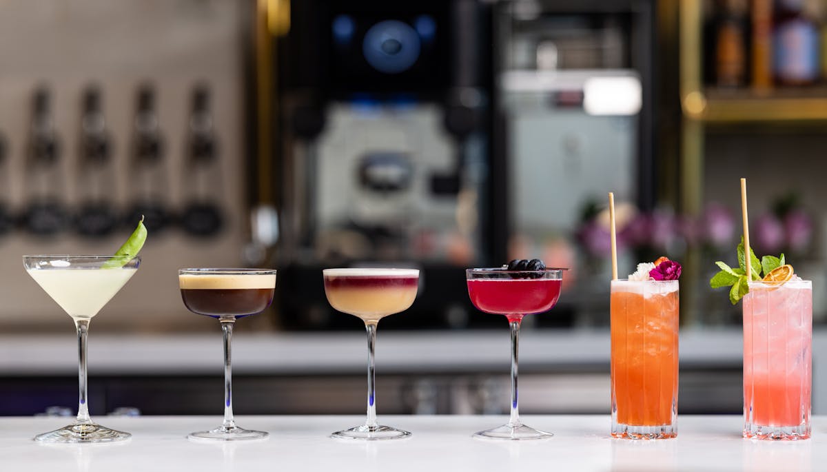 Upscale Danville cocktail bar with seasonal drink menu