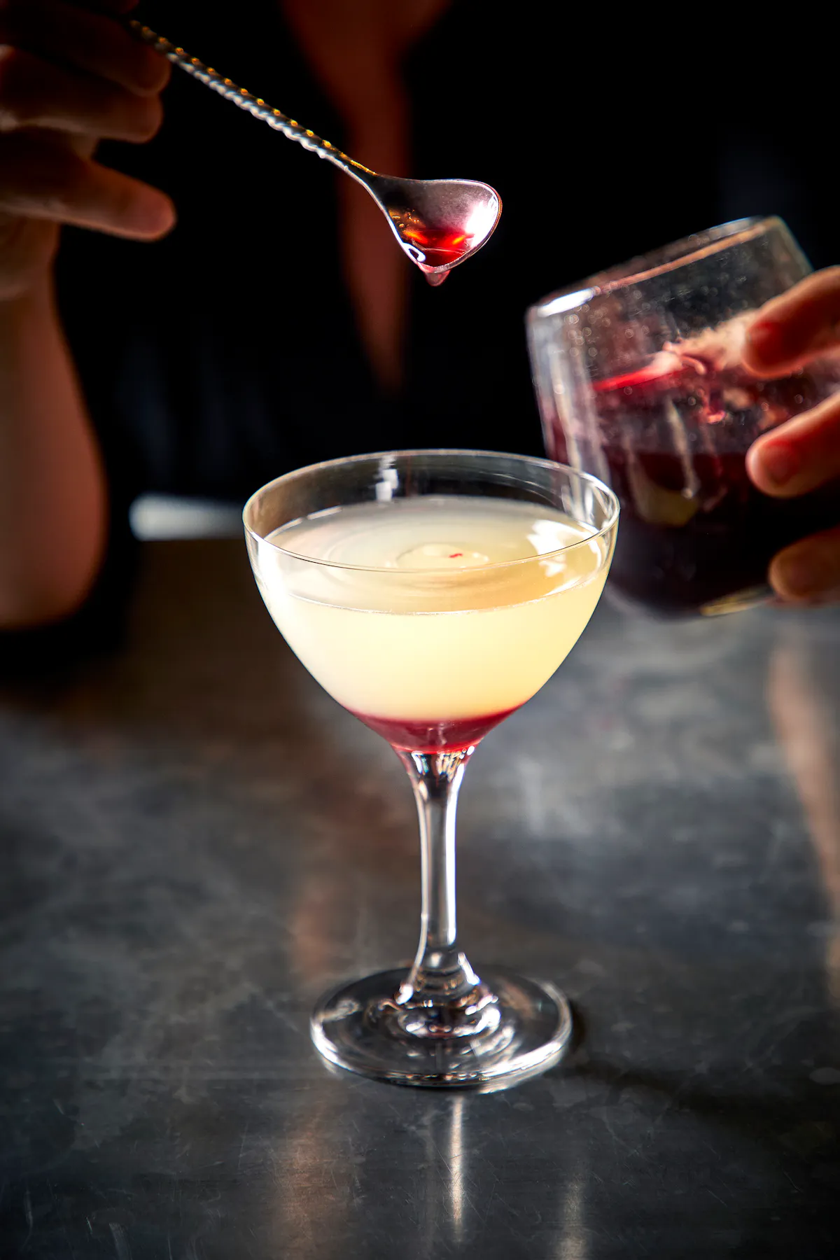 a close up of a wine glass