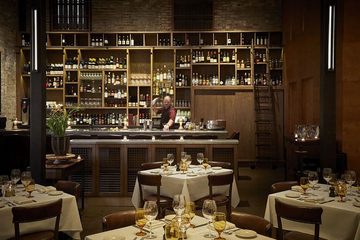 a dining table in a restaurant