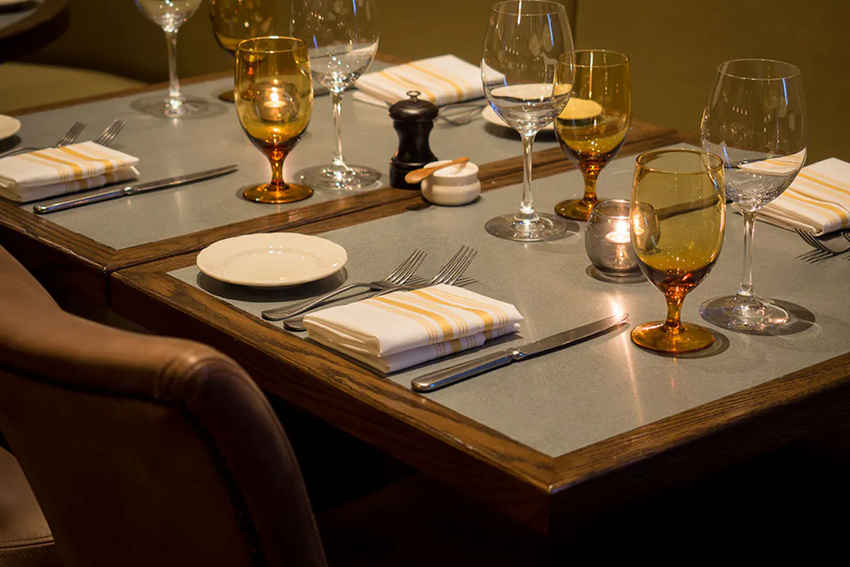 a table with wine glasses