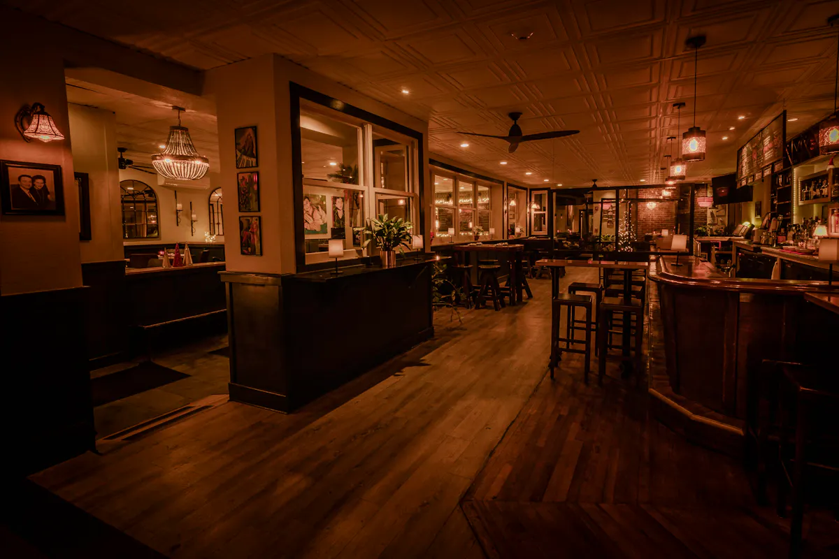the bar area