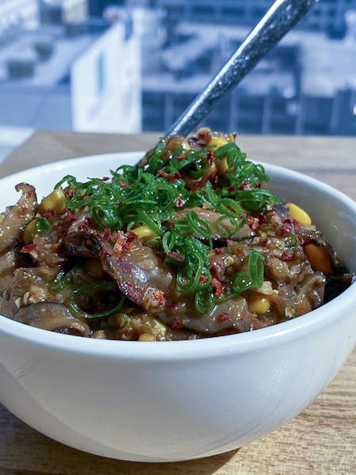 a bowl of food on a plate