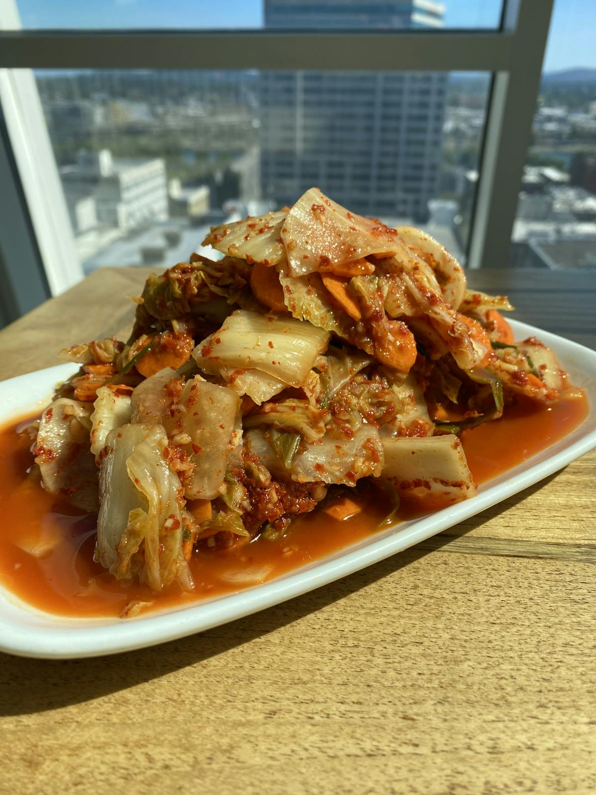 a plate of food on a table