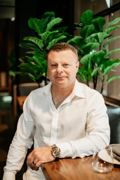 a man sitting at a table