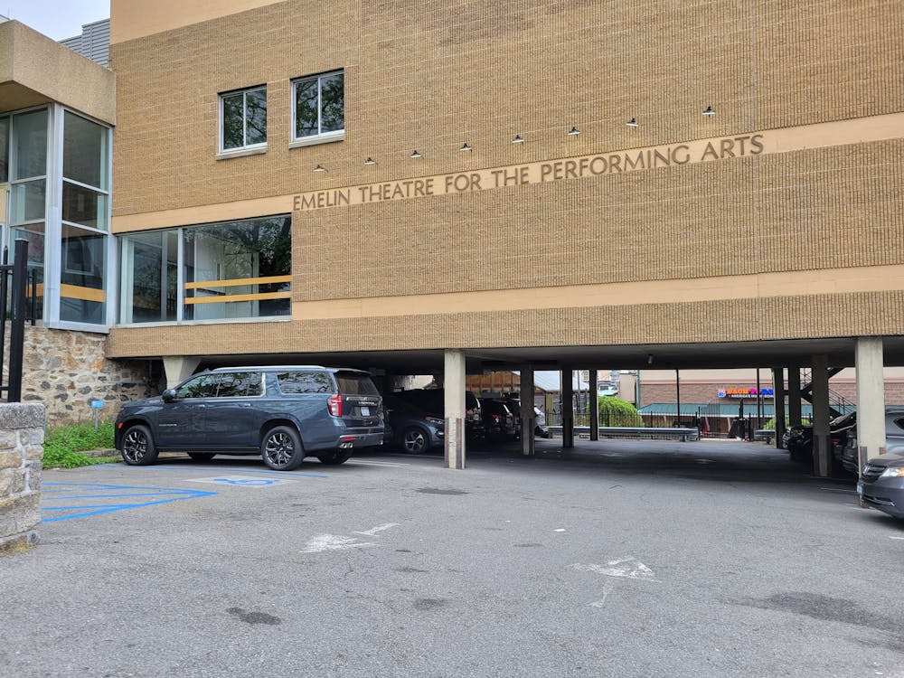 a car parked in front of a building