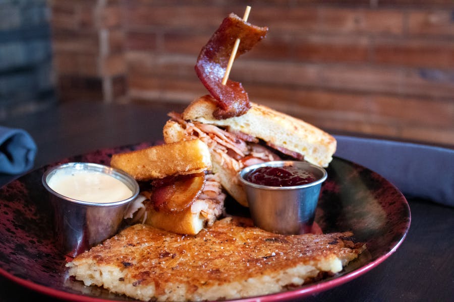 a close up of a plate of food