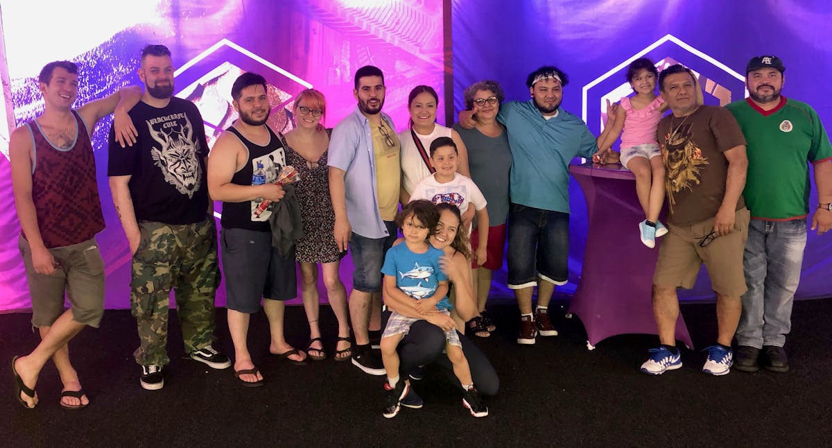 a group of people posing for a photo