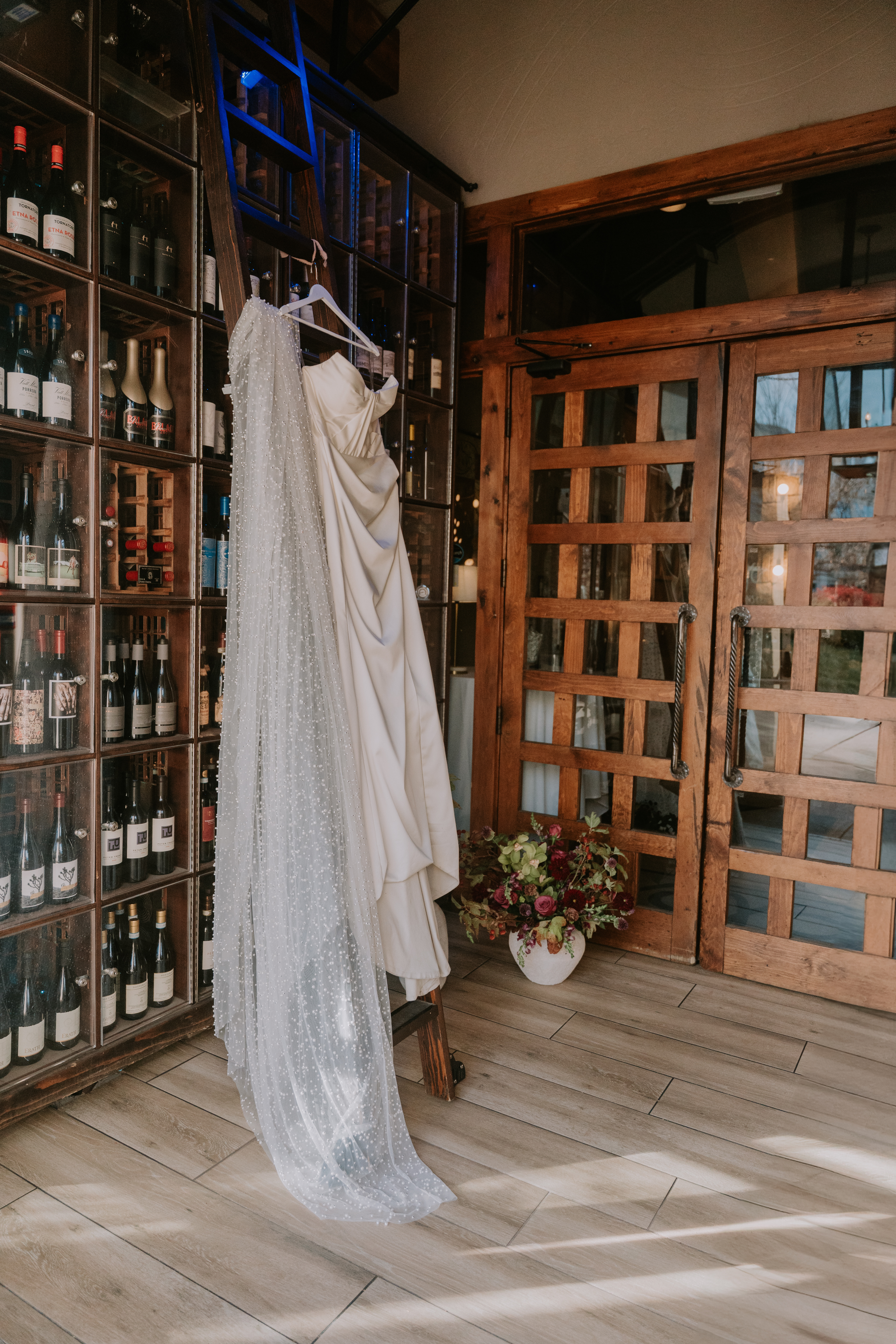 a bedroom with a bed in a room