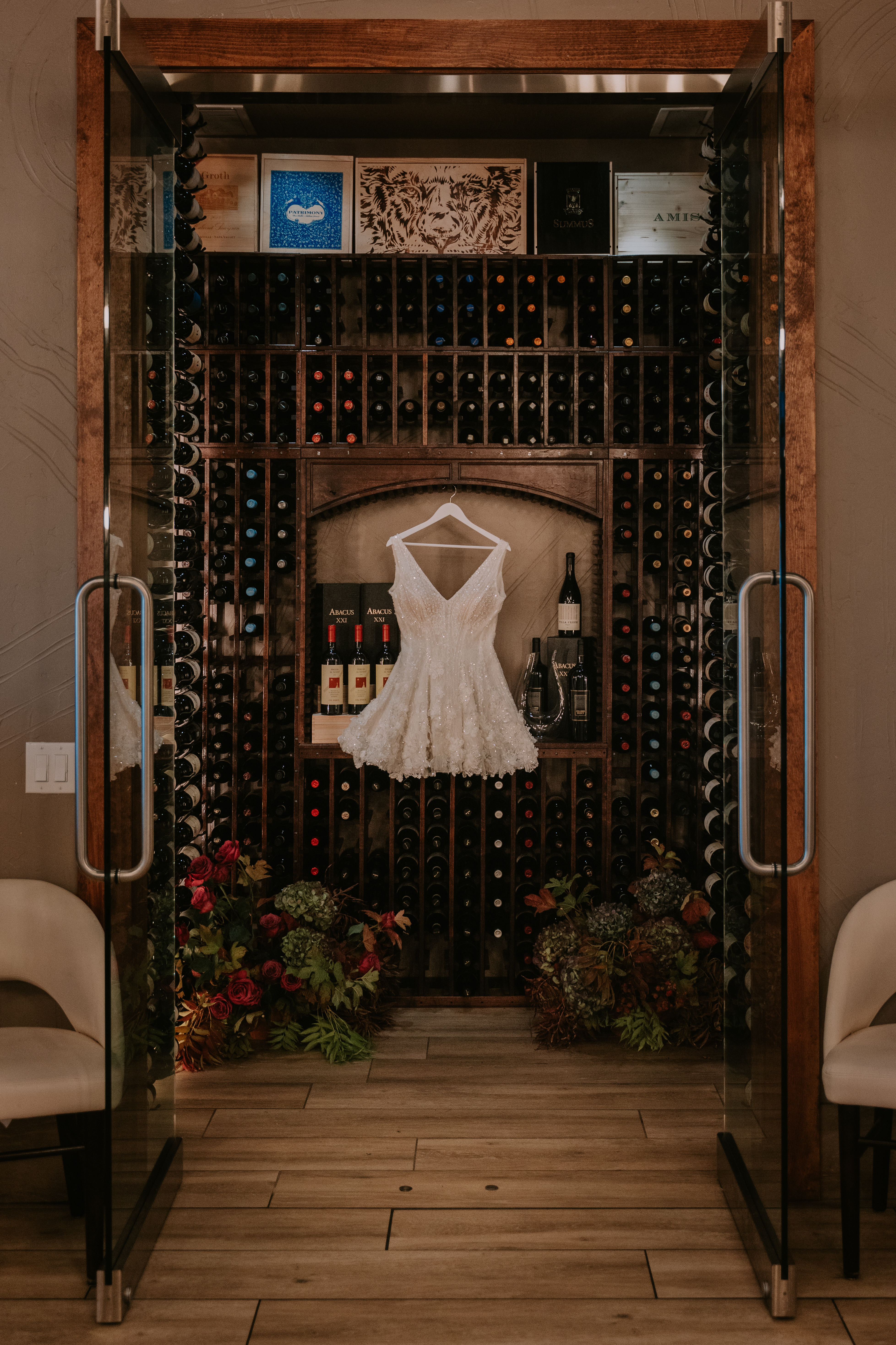 a close up of a decorated tree inside a room