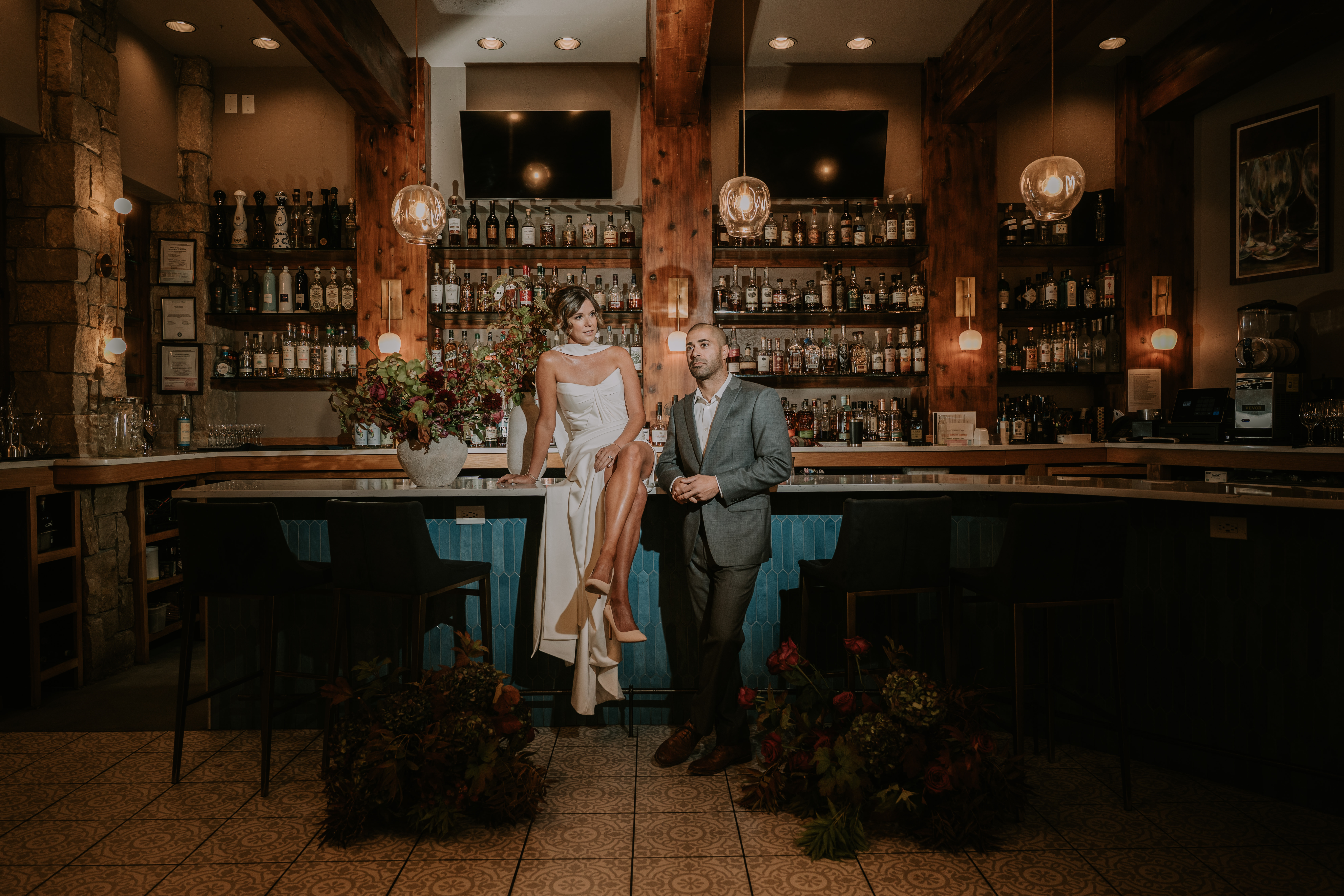 a person standing in front of a store