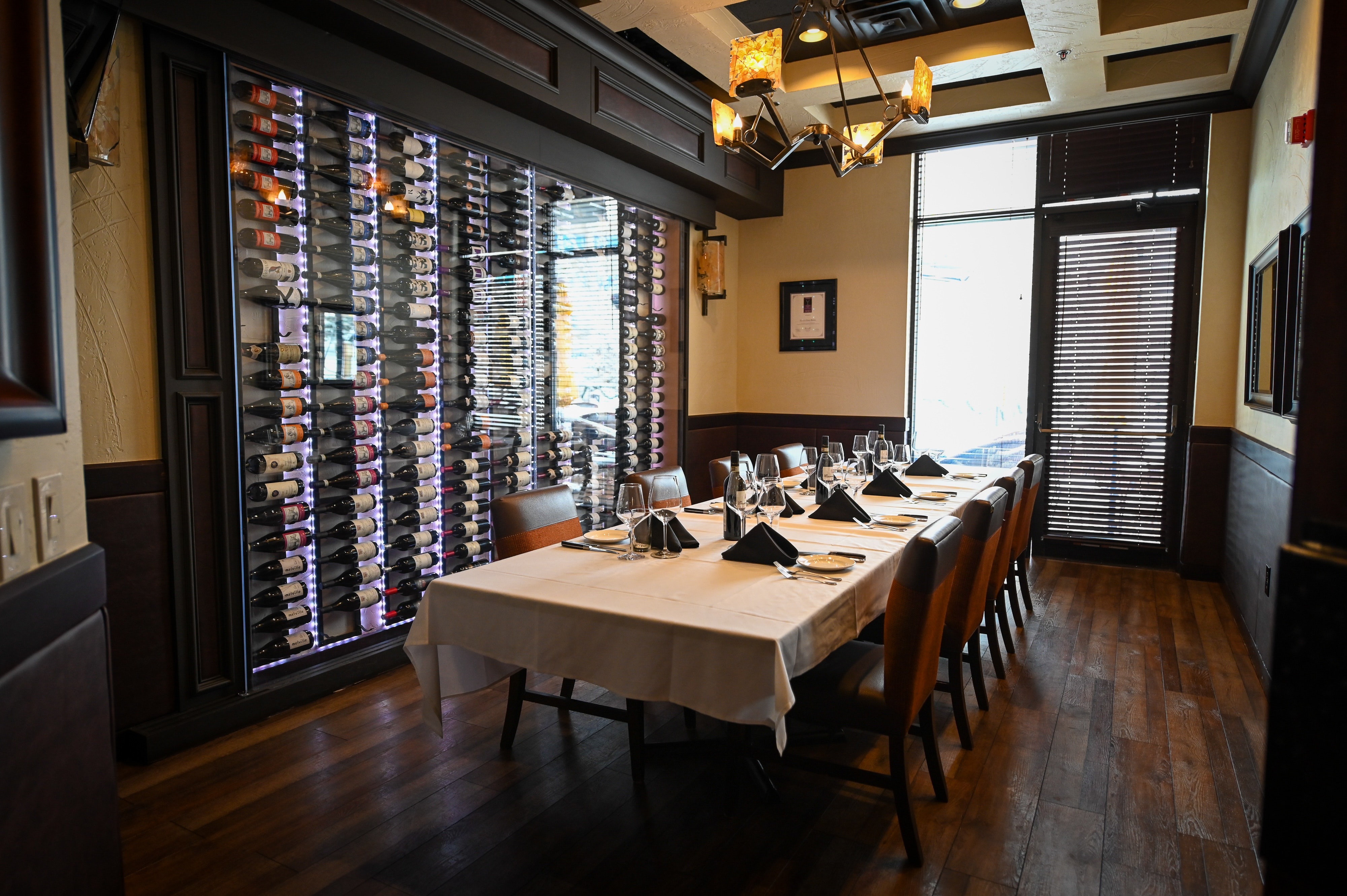 a living room with a wooden floor