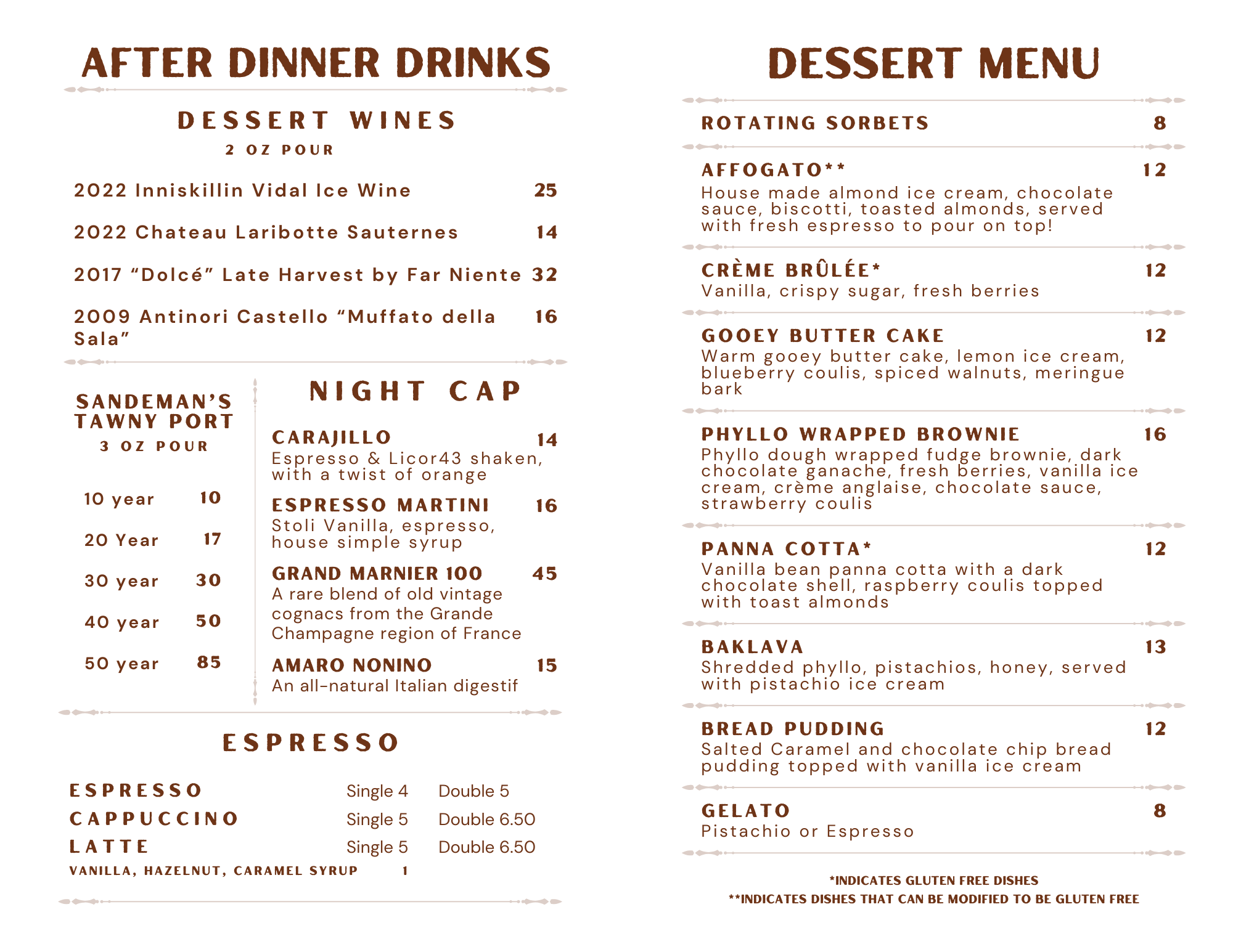 Menus | Ya Ya's Euro Bistro Denver in Greenwood Village, CO