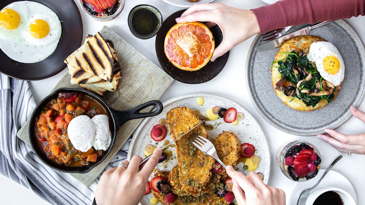 brunch on a table