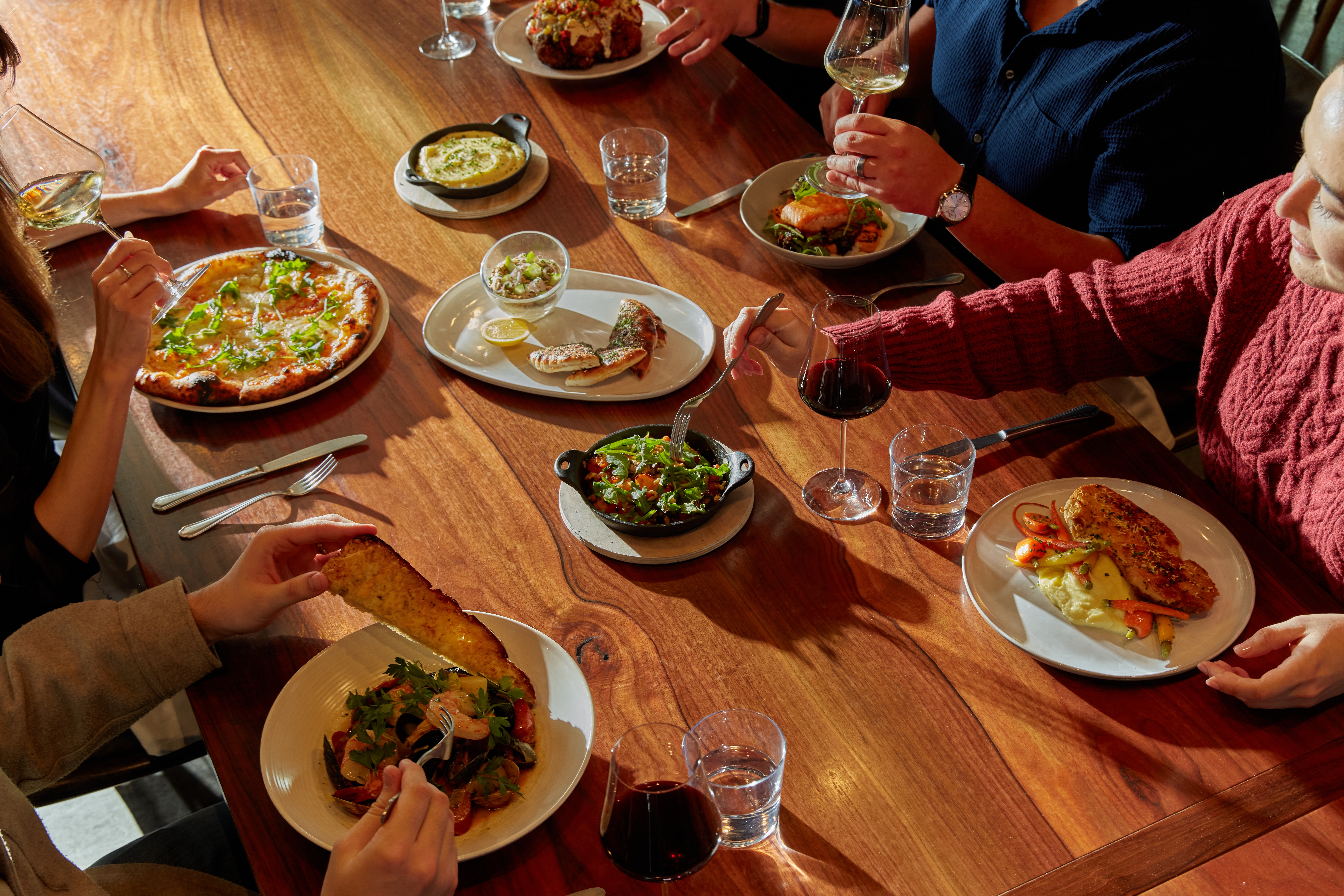 a table with food