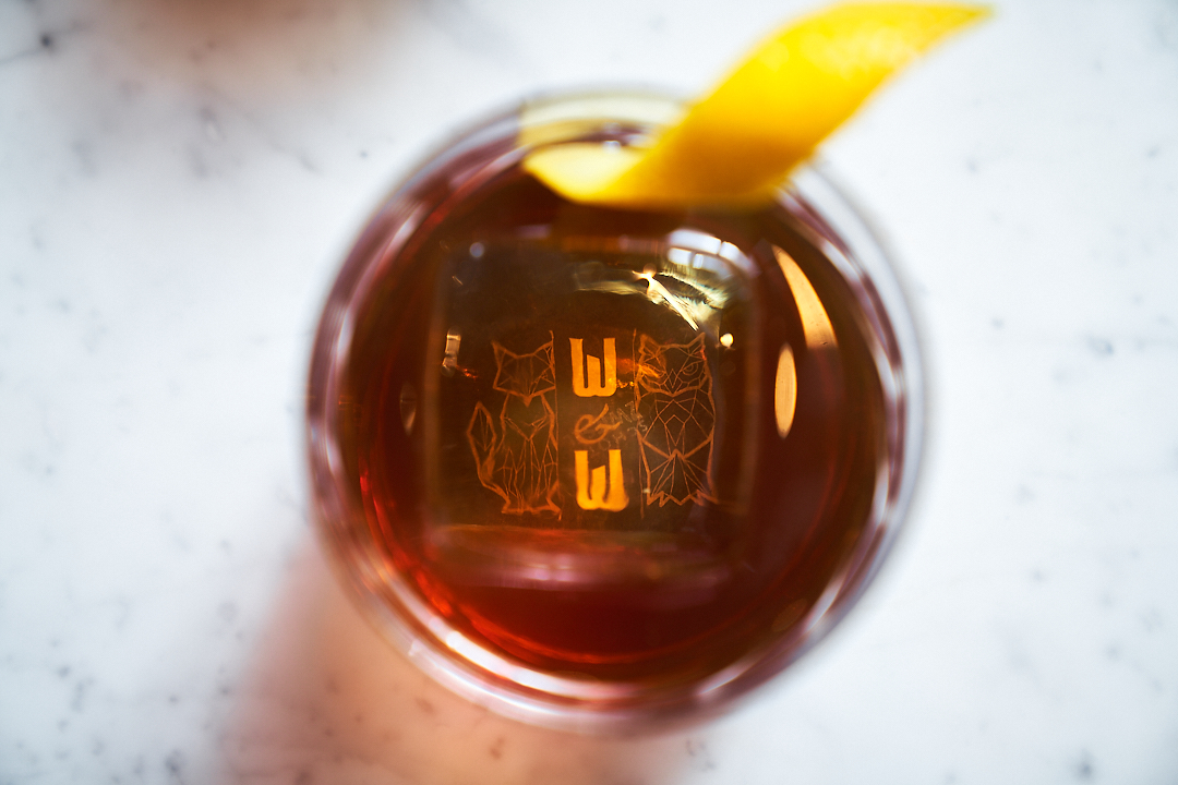 a drink in a glass