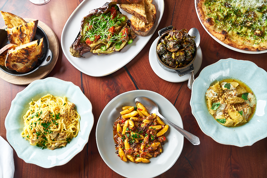 a table with food