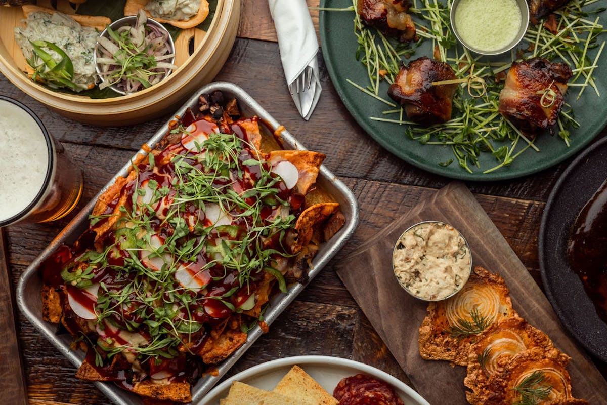 a bunch of food sitting on a table