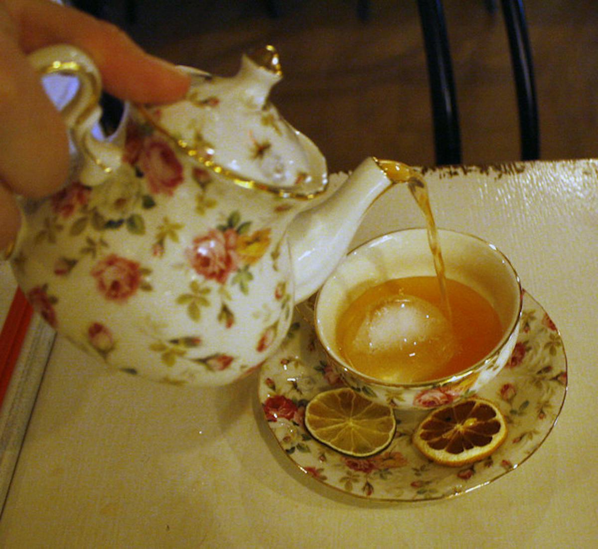 a cup of coffee on a table