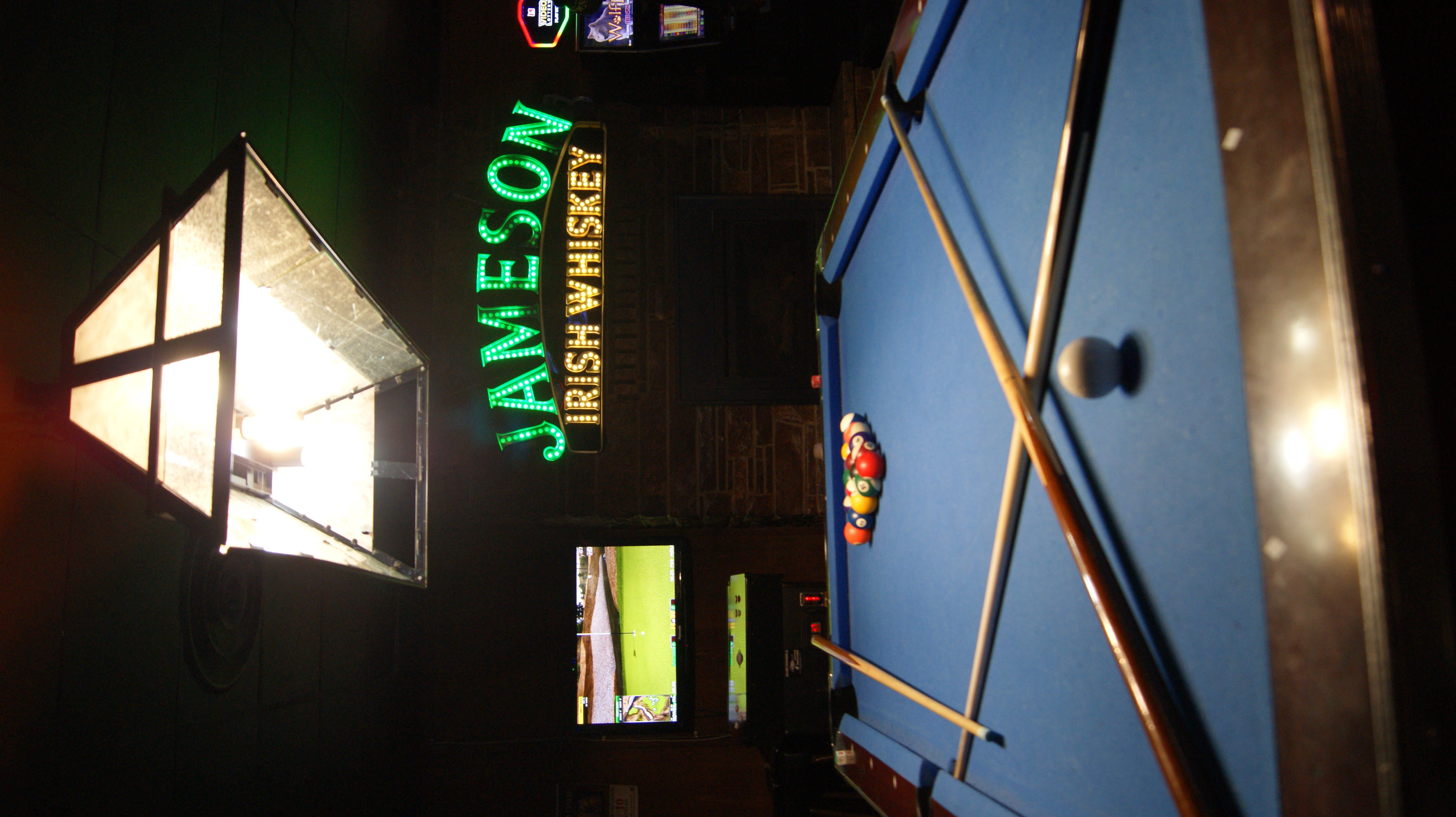 a table with a ball in a room
