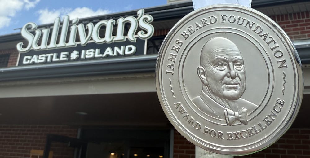 a close up of a sign in front of a building