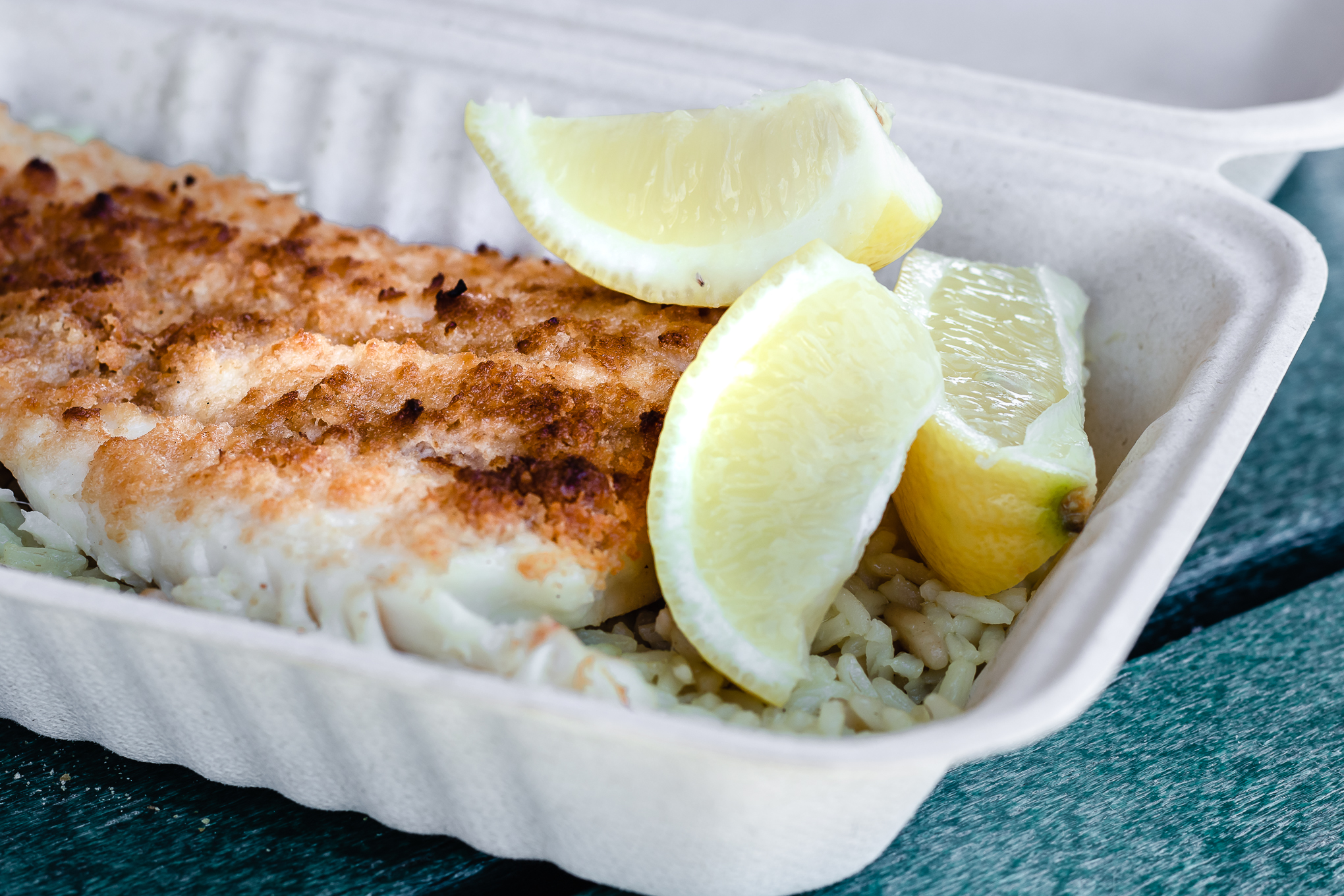 a close up look to a seafood dish