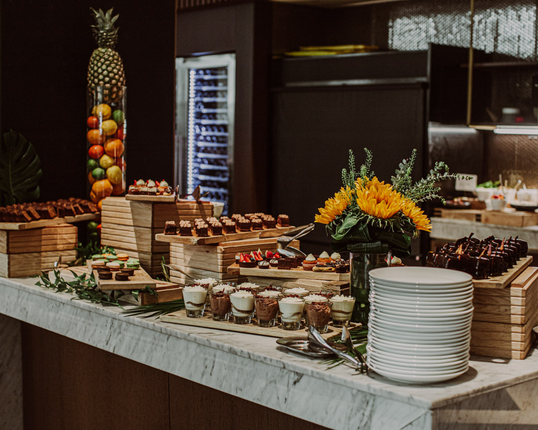 a bunch of food sitting on a counter