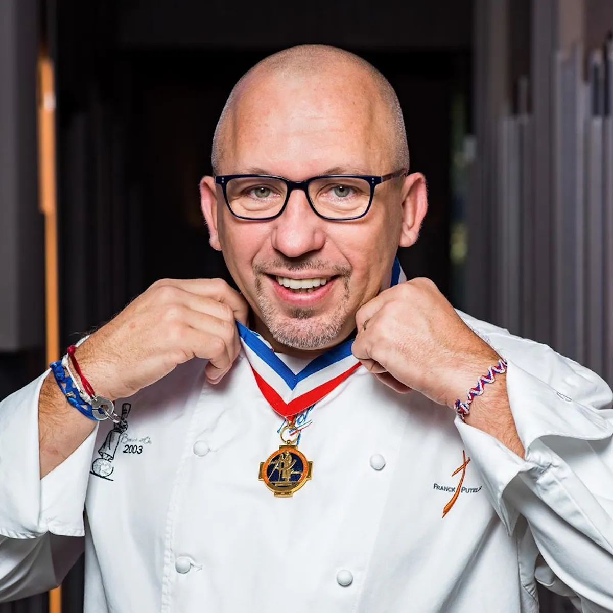 a man wearing glasses