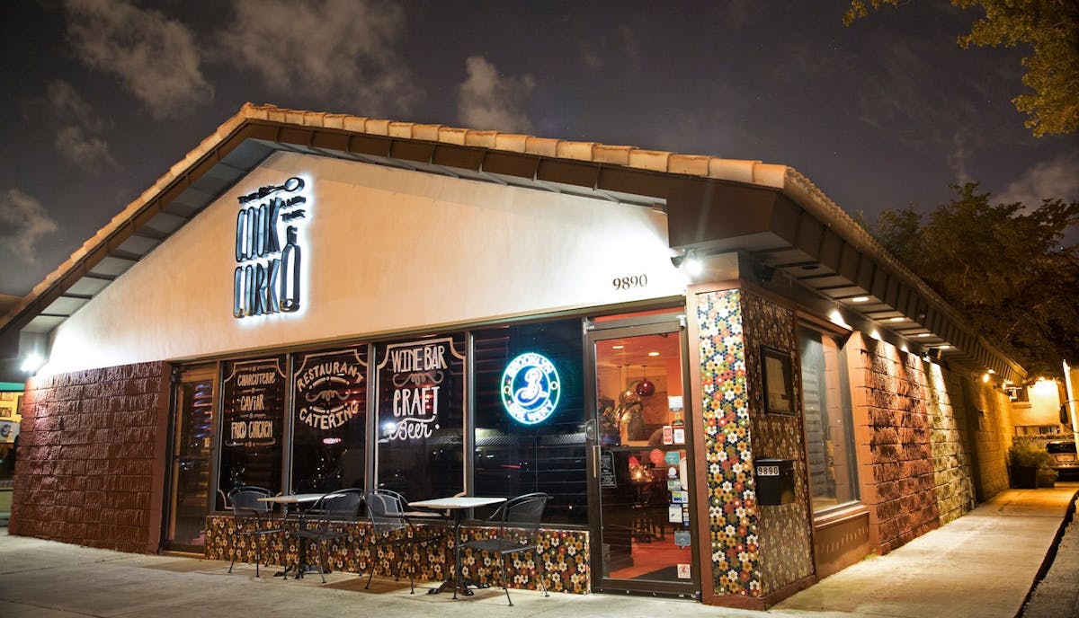 a picture of a restaurant's front entrance