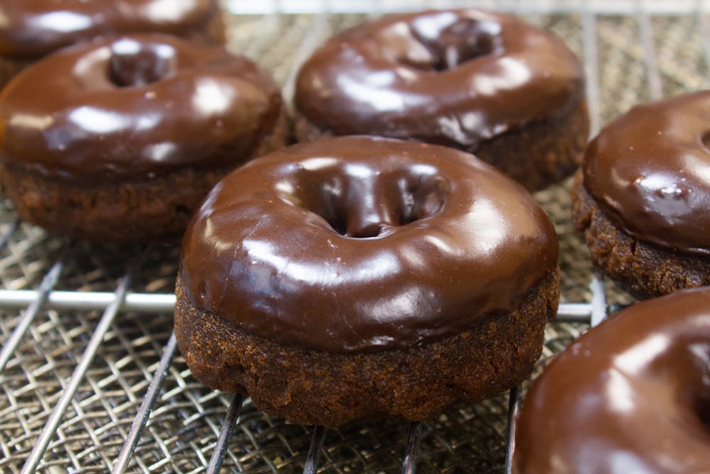 a chocolate covered donut