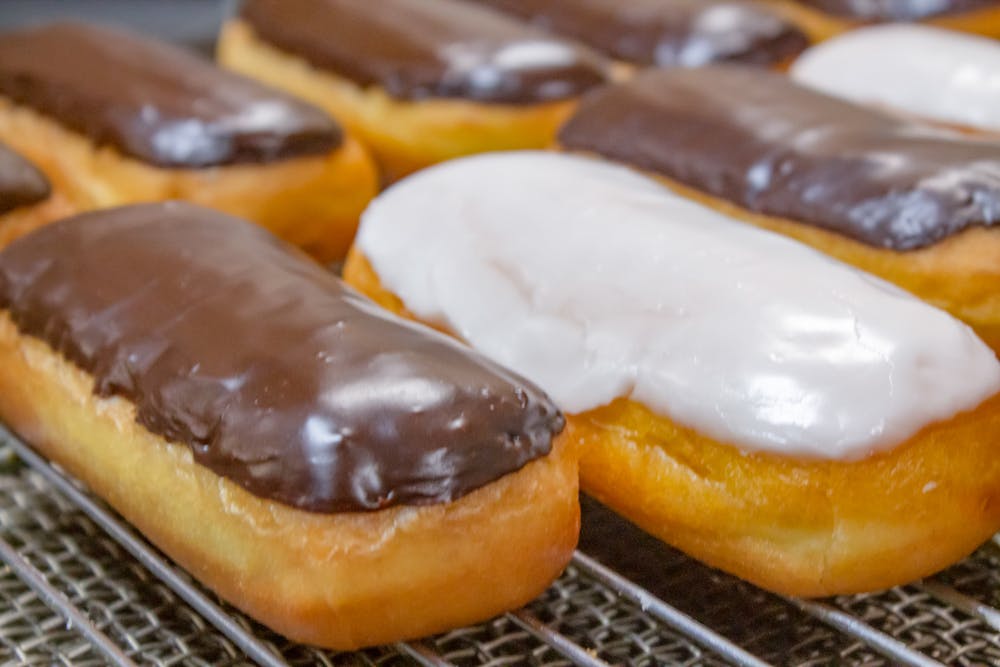 a chocolate covered donut