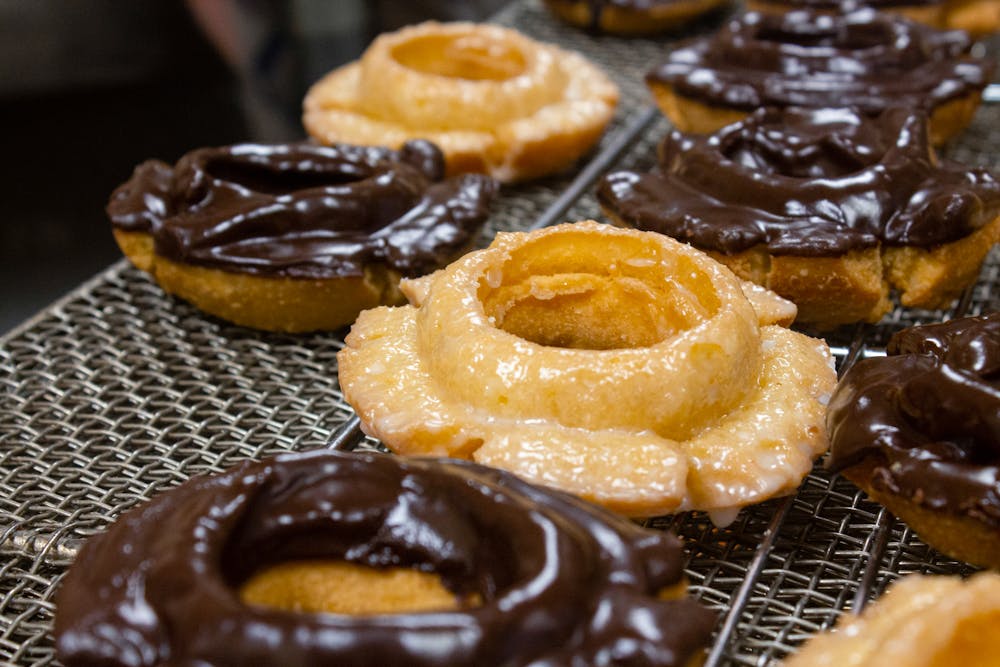 a close up of a chocolate cake