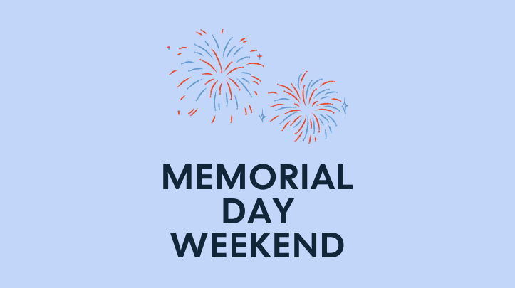 a blue background with fireworks