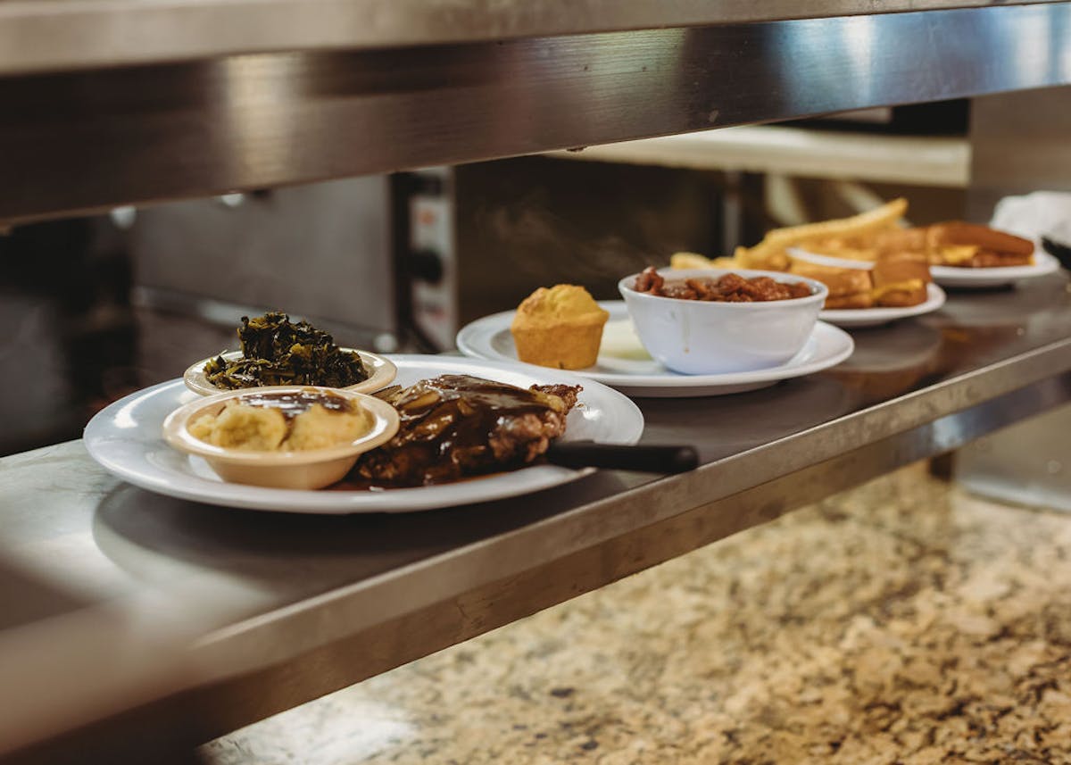a plate of food on a counter