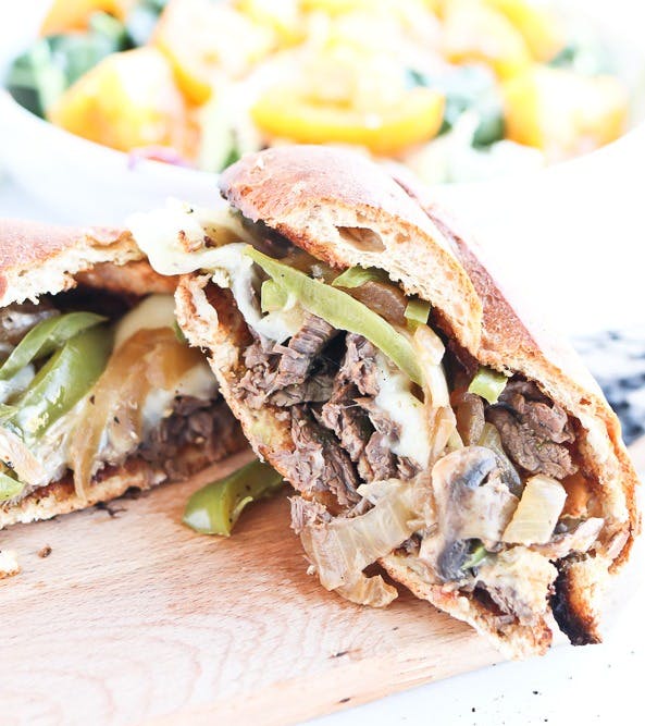 a close up of a sandwich on a plate