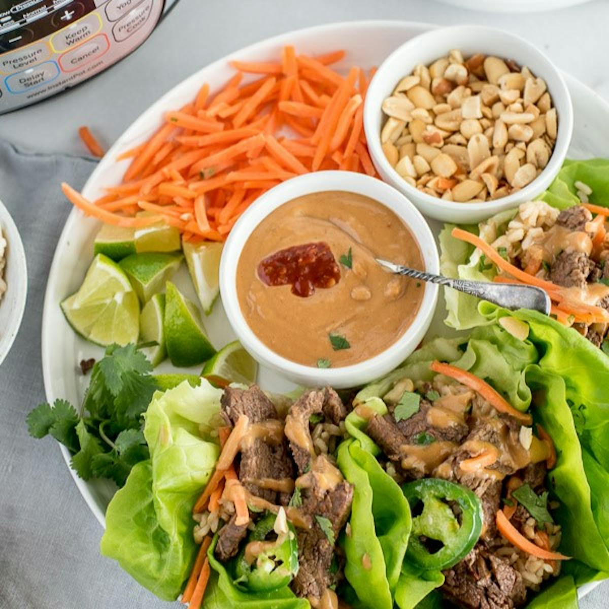 a bunch of different types of food on a plate