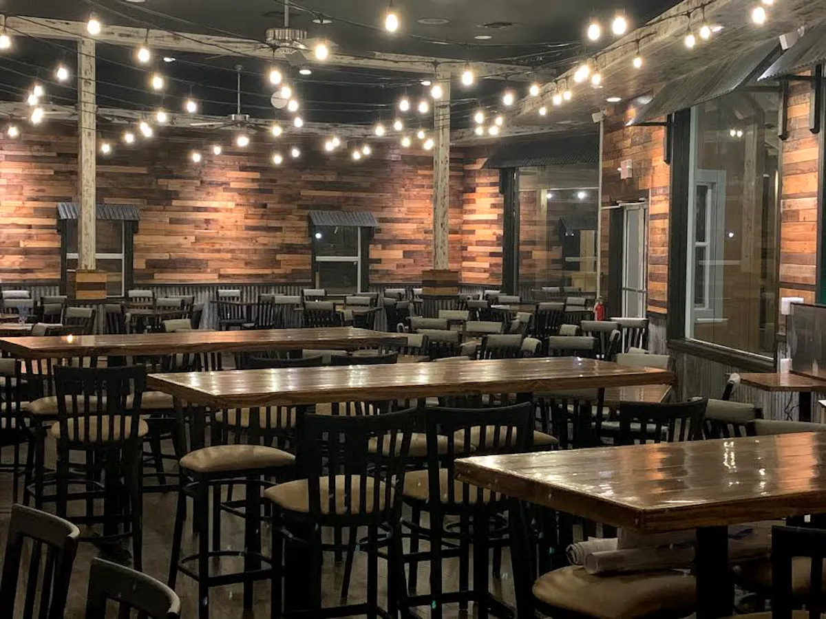 a dining table in a restaurant
