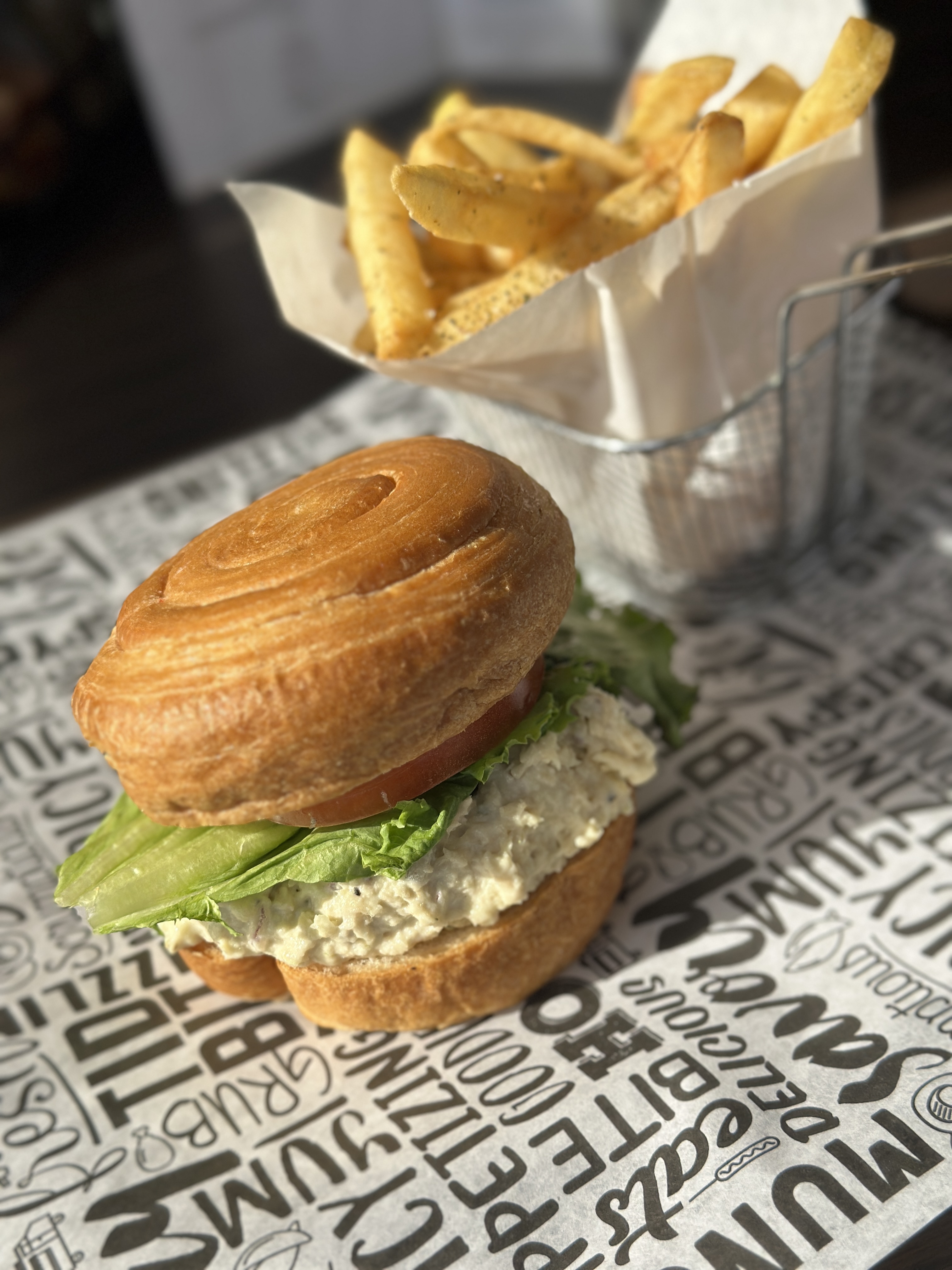 a sandwich sitting on top of a table