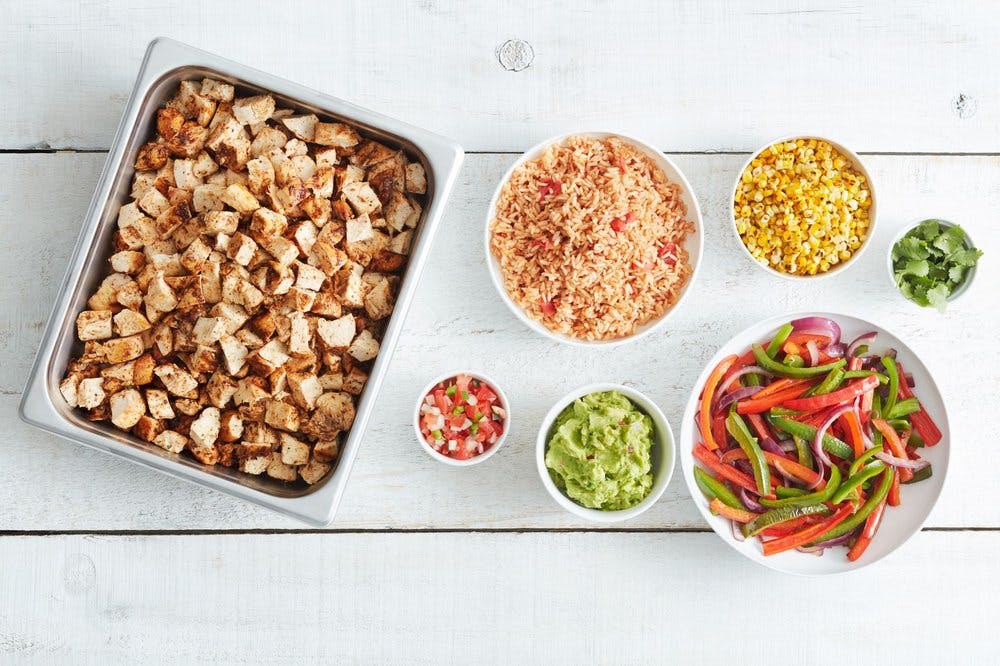 a tray of food