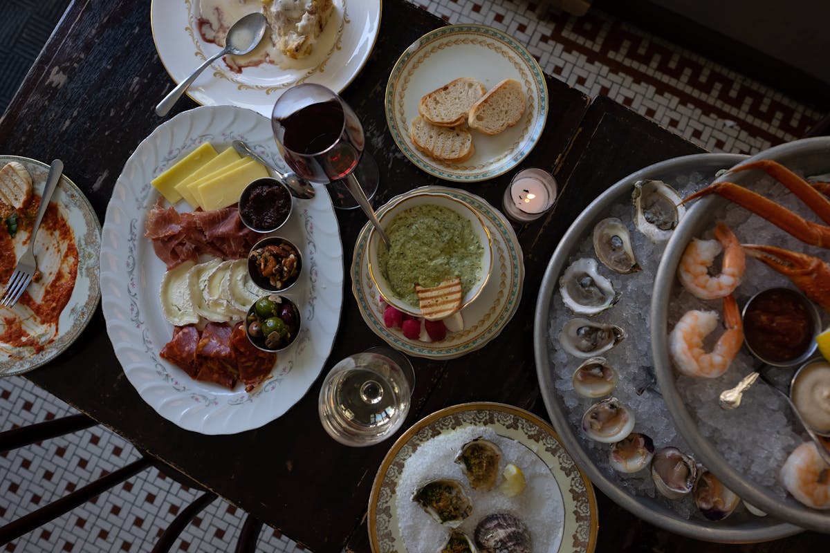 a plate of food on a table
