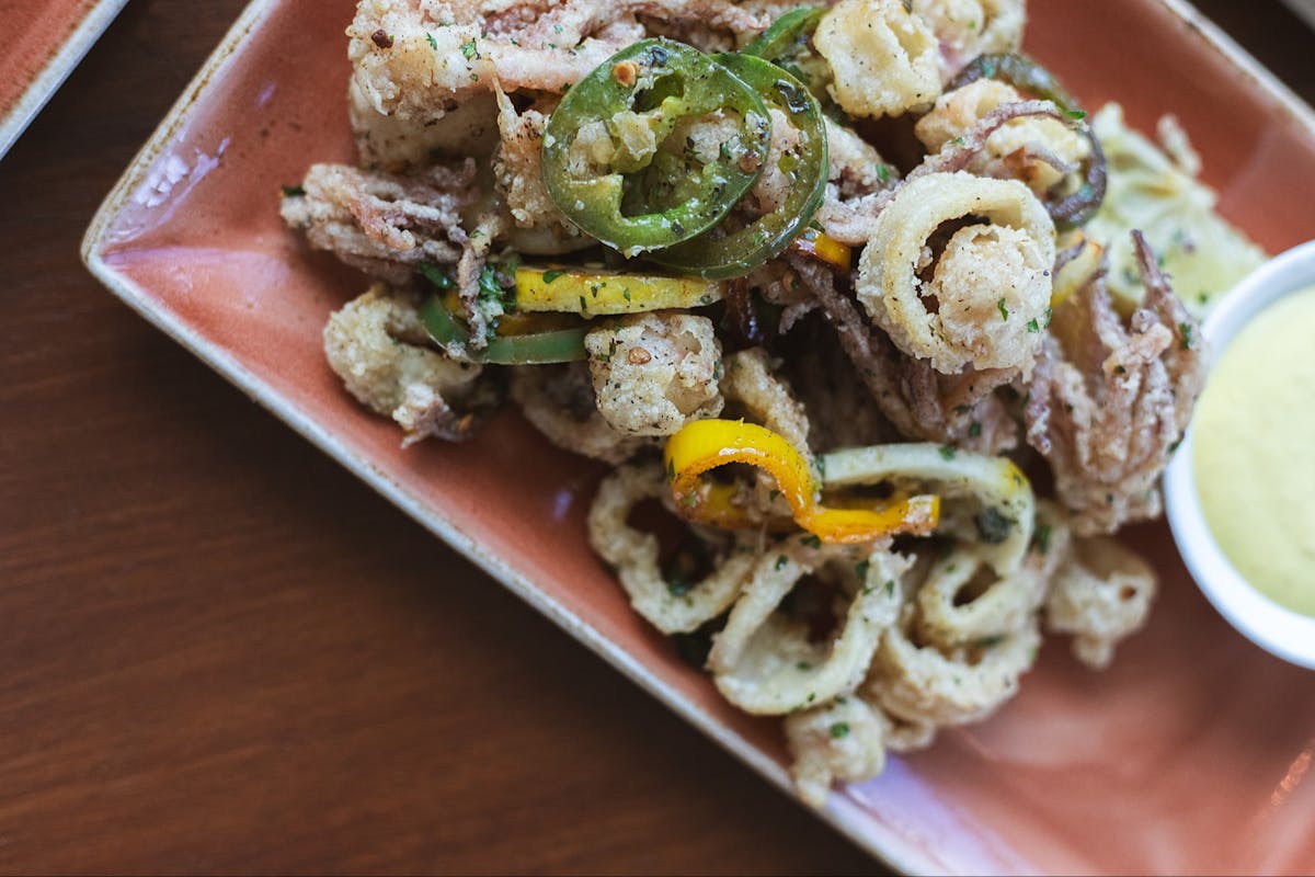 a plate of calamari at tesserae