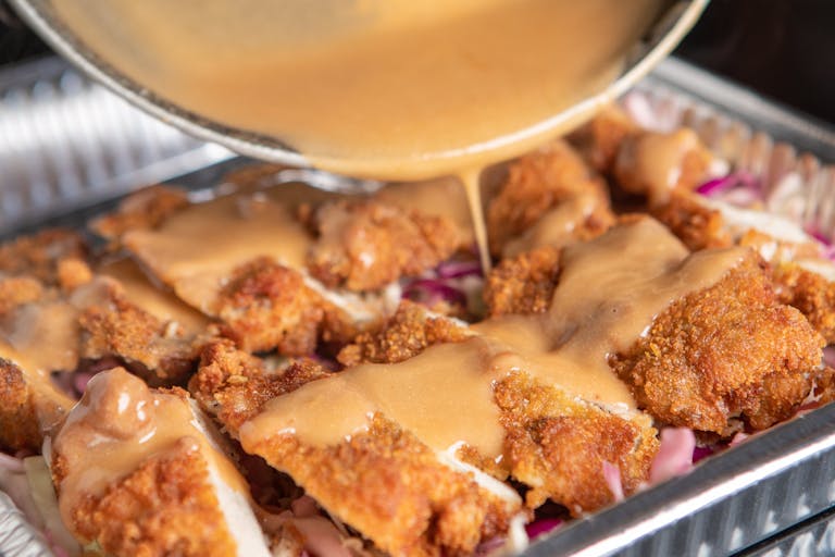 a tray of food on a plate