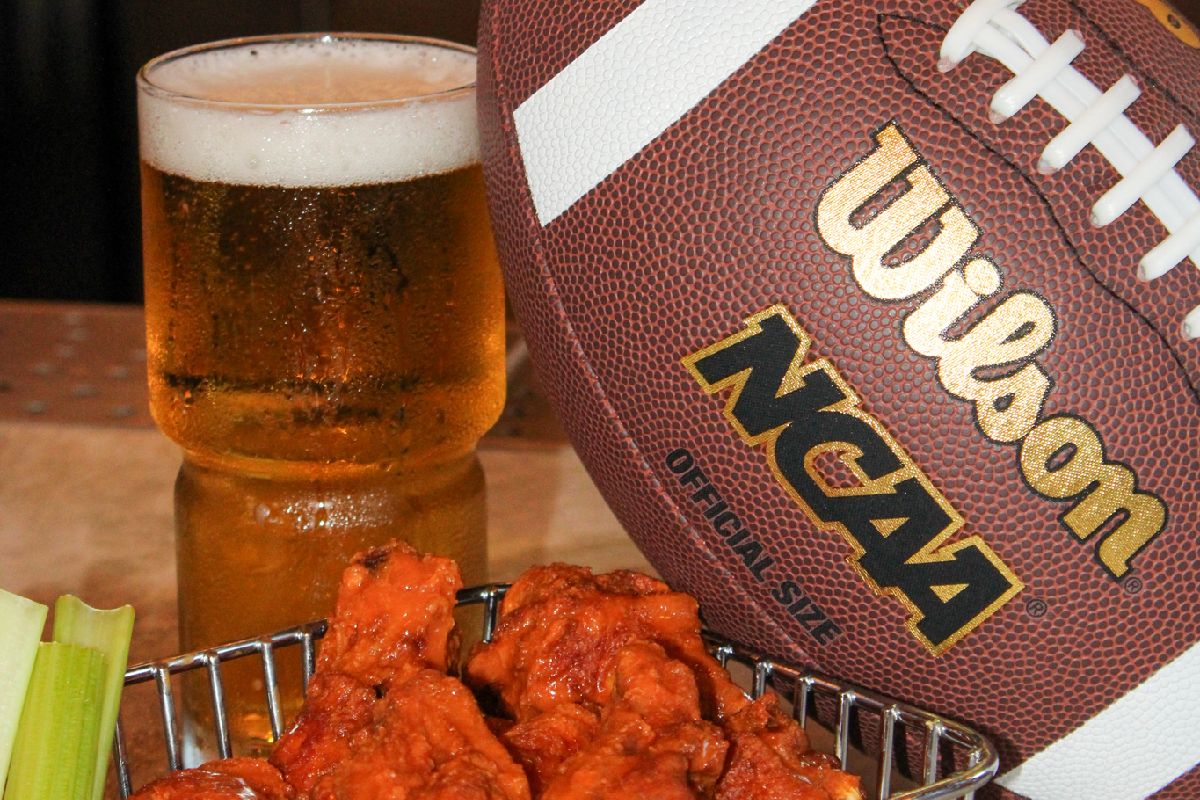 football with wings and a draft beer at 1983