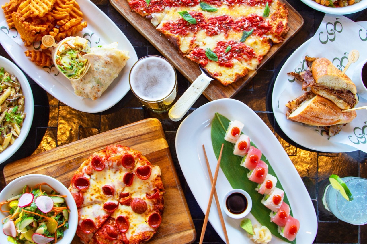 a table full of food